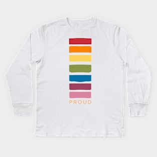 Proud Rainbow Pattern Hand Drawing Kids Long Sleeve T-Shirt